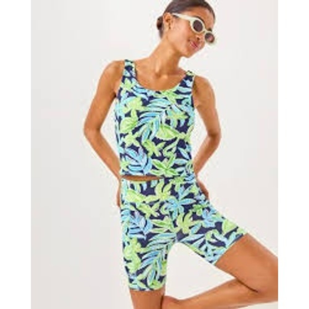 Lilly Pulitzer Luxletic Ari Reversible Active Tank Top Sapphire Pool Tango S NWT